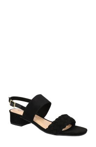 �x�����B�[�^ ���f�B�[�X �V���[�Y �q�[�� �T���_�� Bella Vita Ellison Slingback Sandal Black Faux Suede �u���b�N