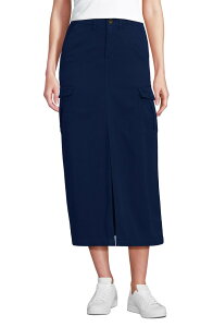 �����Y�G���h ���f�B�[�X �{�g���X�J�[�g �}�L�V Lands' End Cool Fade Cargo Maxi Skirt Deep Sea Navy �l�C�r�[