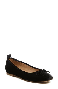 �P���V�[�_�b�K�[ ���f�B�[�X �V���[�Y �p���v�X Kelsi Dagger Brooklyn Frankie Square Toe Ballet Flat Black Suede �u���b�N