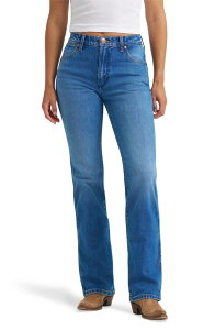 �����O���[ ���f�B�[�X �V���[�Y �u�[�c�E���C���u�[�c�J�b�g �W�[���Y Wrangler Wrancher Mid Rise Bootcut Jeans Caviar