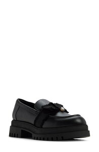 �A���h ���f�B�[�X �V���[�Y �X���b�|���E���[�t�@�[ �v���b�g�t�H�[�� ALDO Theatric Platform Loafer Black �u���b�N