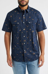 �y���h���g�� �����Y �g�b�v�X �V���c �v�����g Pendleton Laramie Horseshoe Print Short Sleeve Snap-Up Western Shirt Westernavy �l�C�r�[