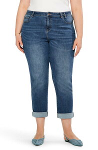 �j�b�N�v���X�]�[�C ���f�B�[�X �{�g���X �f�j���p���c �X�g���[�g �W�[���Y NIC+ZOE Cuff Straight Legirlfriend Jeans Atlantic