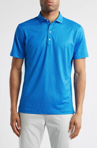 �W���j�[ �I�[ �����Y �g�b�v�X �V���c �v�����g johnnie-O Emillio Geo Print PREP-FORMANCE Golf Polo Palisades Blue �u���[