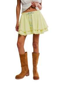 �t���[�s�[�v�� ���f�B�[�X �{�g���X�J�[�g �~�j Free People Tulip Layered Miniskirt Lemon Water