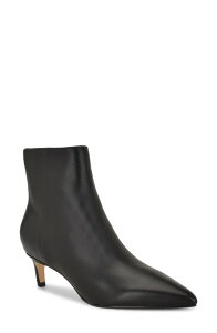 �i�C���E�F�X�g ���f�B�[�X �V���[�Y �u�[�c�E���C���u�[�c �q�[�� Nine West Brite Pointed Toe Kitten Heel Bootie Black Leather �u���b�N