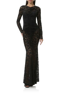 �G�[�G�t�A�[���G�� ���f�B�[�X �g�b�v�X �����s�[�X ���[�X AFRM Jenima Long Sleeve Lace Mermaid Gownoir