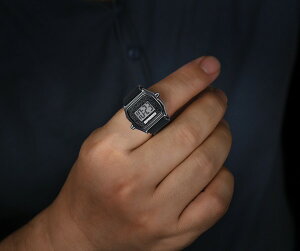 �u���[�h �����Y �A�N�Z�T���[ �r���v BREED Austin LCD Silicone Ring Watch Black �u���b�N