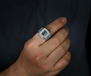 �u���[�h �����Y �A�N�Z�T���[ �r���v BREED Austin LCD Silicone Ring Watch Grey �O���[