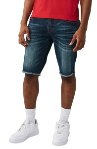 �g�D���[�����W���� �����Y �{�g���X �f�j���p���c �V���[�g�p���c True Religion Ricky Frayed Hem Snap Flap Straight Denim Shortsideline Raw Dark Wash �f�j��