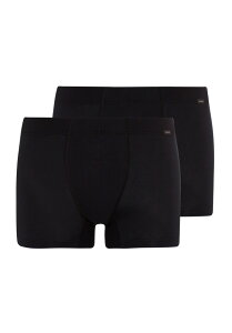 �n���� �����Y �A���_�[�E�F�A �{�N�T�[�p���c �R�b�g�� Hanro Cotton Essentials 2-Pack Cotton Boxer Briefs With Covered Waistband Black �u���b�N