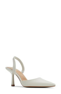 �A���h ���f�B�[�X �V���[�Y �q�[�� ALDO Brusanti Pointed Toe Slingback Pump White �z���C�g