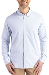 �J�b�^�[�A���h�o�b�N �����Y �g�b�v�X �V���c �_�E�� Cutter & Buck Skylinepiconfidence Stripe Stretch Button-Down Shirt Pale Blue/White �z���C�g