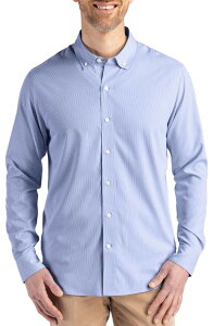 �J�b�^�[�A���h�o�b�N �����Y �g�b�v�X �V���c �_�E�� Cutter & Buck Skylinepiconfidence Stripe Stretch Button-Down Shirtour Blue/White �z���C�g