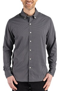 �J�b�^�[�A���h�o�b�N �����Y �g�b�v�X �V���c �_�E�� Cutter & Buck Skylinepiconfidence Check Stretch Button-Down Shirt Black/Elemental Grey �u���b�N