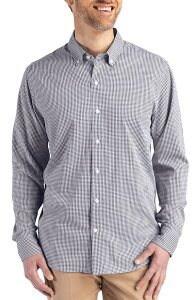 �J�b�^�[�A���h�o�b�N �����Y �g�b�v�X �V���c �_�E�� Cutter & Buck Skylinepiconfidence Check Stretch Button-Down Shirt Black/White �z���C�g