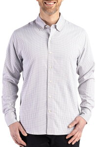 �J�b�^�[�A���h�o�b�N �����Y �g�b�v�X �V���c �_�E�� Cutter & Buck Skylinepiconfidence Check Stretch Button-Down Shirt Concrete/White �z���C�g