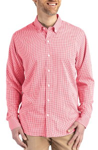 �J�b�^�[�A���h�o�b�N �����Y �g�b�v�X �V���c �_�E�� Cutter & Buck Skylinepiconfidence Check Stretch Button-Down Shirt Red/White �z���C�g