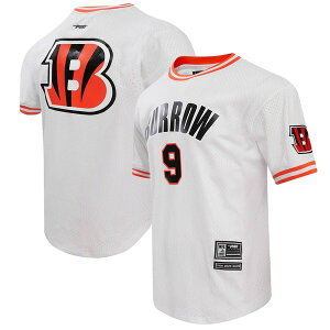 �v���X�^���_�[�h �����Y �g�b�v�X T�V���c ���b�V�� Men's Pro Standard Joe Burrowhite Cincinnati Bengals Player Name & Number Mesh T-Shirt White �z���C�g