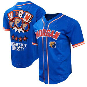 �v���X�^���_�[�h �����Y �g�b�v�X �V���c ���b�V�� �_�E�� Men's Pro Standard Royal Morgan State Bears Homecoming Mesh Button-Down Shirt Royal