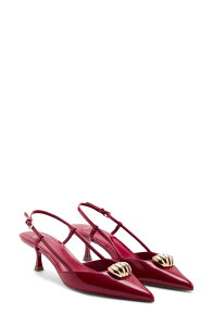 �}���S ���f�B�[�X �V���[�Y �q�[�� MANGO Pointed Toe Slingack Pump Red ���b�h