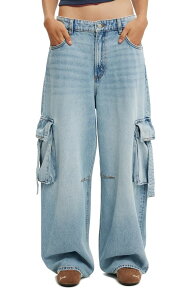 �R�b�g���I�� ���f�B�[�X �{�g���X �f�j���p���c Cotton Women's Boyfriend Super Baggy Jean Cargo Remi Blue �u���[