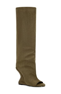 �A�U���A ���� ���f�B�[�X �V���[�Y �u�[�c�E���C���u�[�c AZALEA WANG Vincent Knee High Open Toe Boot Olive �I���[�u