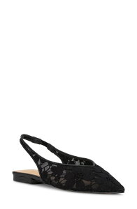 �W�F�V�J�V���v�\�� ���f�B�[�X �V���[�Y �p���v�X Jessica Simpson Mezzah Slingback Pointed Toe Flat Black �u���b�N