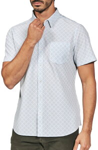 �Z�u���_�C�������h �����Y �g�b�v�X �V���c �v�����g 7 Diamonds Kanan Diamond Print Short Sleeve Stretch Seersucker Button-Up Shirt Fog