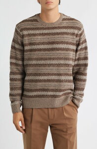 �u���N�X�g�� �����Y �A�E�^�[ �p�[�J�[�E�X�E�F�b�g �N���[�l�b�N �Z�[�^�[ Brixton Midnight Stripe Crewneck Sweater Multi Neutral Stripe �}���`�J���[