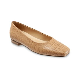 トロッターズ レディース パンプス シューズ Honor Flat Tan Croc Print