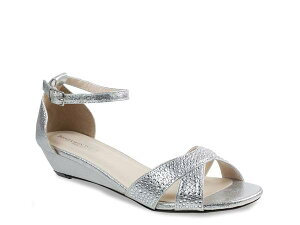 xW~EH[N fB[X V[Y T_ Touch Ups by Benjamin Walk Iris Wedge Sandal Silver Metallic Vo[