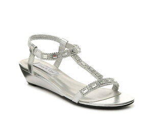 xW~EH[N fB[X V[Y T_ Touch Ups by Benjamin Walk Jazz Wedge Sandal Silver Metallic Vo[
