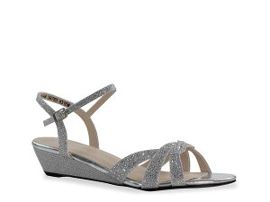 xW~EH[N fB[X V[Y T_ Touch Ups by Benjamin Walk Lena Wedge Sandal Silver Metallic Vo[