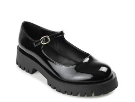 【送料無料】 ジュルネ コレクション レディース パンプス シューズ Kamie Mary Jane Flat Black Patent Synthetic