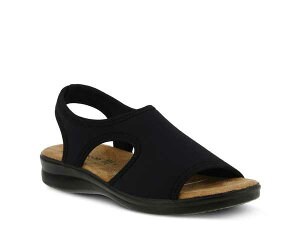 tNTX fB[X V[Y T_ Flexus by Spring Step Nyaman Flat Sandal Black ubN