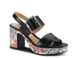 �X�v�����O�X�e�b�v ���f�B�[�X �V���[�Y �T���_�� �v���b�g�t�H�[�� Spring Step Azucar Platform Sandal Black Multicolor �u���b�N