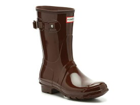 【送料無料】 ハンター レディース ブーツ・レインブーツ シューズ Original Short Gloss Rain Boot - Women's Dark Brown