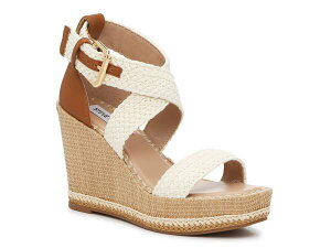 �X�e�B�[�u �}�f�� ���f�B�[�X �V���[�Y �T���_�� Steve Madden Cali Wedge Sandal Natural Brown/White �z���C�g