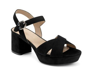 �G�A���\�[���Y ���f�B�[�X �V���[�Y �T���_�� �v���b�g�t�H�[�� Aerosoles Cosmos Platform Sandal Black Suede �u���b�N