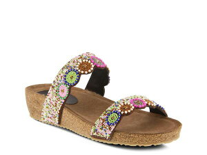 �A�Y�[�� ���f�B�[�X �V���[�Y �T���_�� Azura Bahama Wedge Sandal White Multicolor �z���C�g