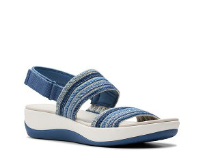 N[NX fB[X V[Y T_ Clarks Cloudsteppers Arla Stroll Wedge Sandal Blue Multicolor u[