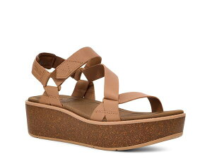 �e�o ���f�B�[�X �V���[�Y �T���_�� �v���b�g�t�H�[�� Teva Madera Platform Sandal Cognac