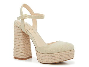 yz WFVJVv\ fB[X pvX V[Y Ezulah Platform Pump Natural Beige/Gold
