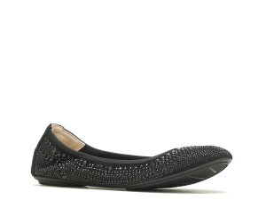 �n�b�V���p�s�[ ���f�B�[�X �V���[�Y �p���v�X Hush Puppies Chaste Ballet Flat Black Suede/Rhinestones �u���b�N