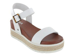 �~�A ���f�B�[�X �V���[�Y �T���_�� �v���b�g�t�H�[�� Mia Kiera Espadrille Platform Sandal White �z���C�g