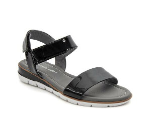 �_�C�r�b�h�e�C�g ���f�B�[�X �V���[�Y �T���_�� David Tate Samba Wedge Sandal Black Patent Leather �u���b�N