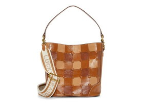 【送料無料】 ラッキーブランド レディース ハンドバッグ バッグ Cali Checkered Leather Bucket Bag Cognac/Taupe