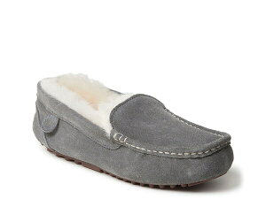 �f�B�A�t�H�[���Y ���f�B�[�X �V���[�Y �T���_�� Dearfoams Fireside Mel Moccasin Slipper Grey �O���[