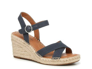 bL[uh fB[X V[Y T_ Lucky Brand Casstin Wedge Sandal Navy lCr[